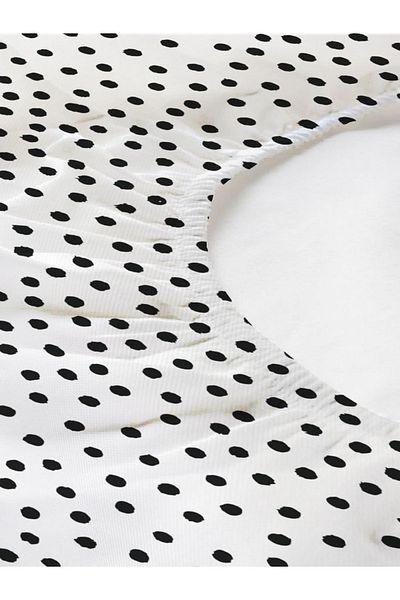 Evmila Polka Dot Patterned Printed Single Elastic Sheet Set