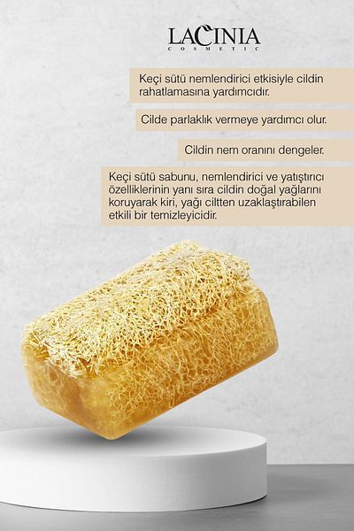 Lacinia 130 gr Natural Pumpkin Fiber Milk Goat Soap - Face and Body Care Effective