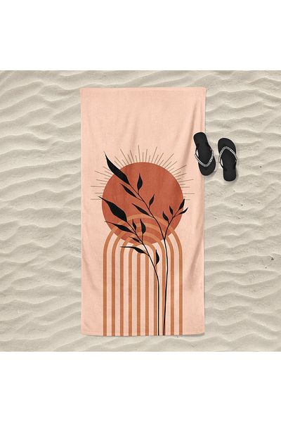 Evmila Red Sea and Beach Towel - Sun Patterned Print