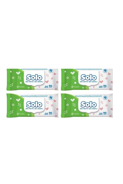 Solo 360 Sheets Wet Towels - 90 Pieces with 4 Covers