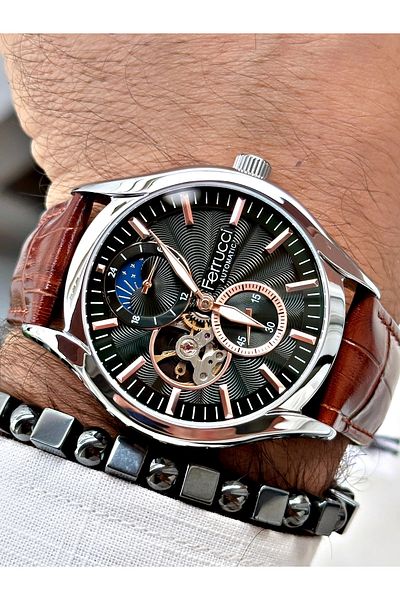 Ferrucci Automatic Men's Wristwatch - FCF.03343FK.04 Leather Band