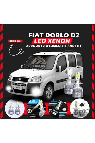 SHOOPLAA Fiat Doblo D2 2006-2012 Sis Farı Uyumlu Şimşek Etkili Led Xenon Perf...