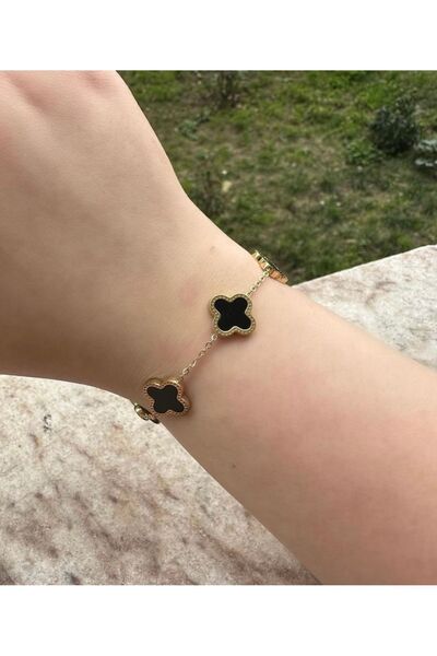 Sier Accessories Model Çelik Yonca Bileklik