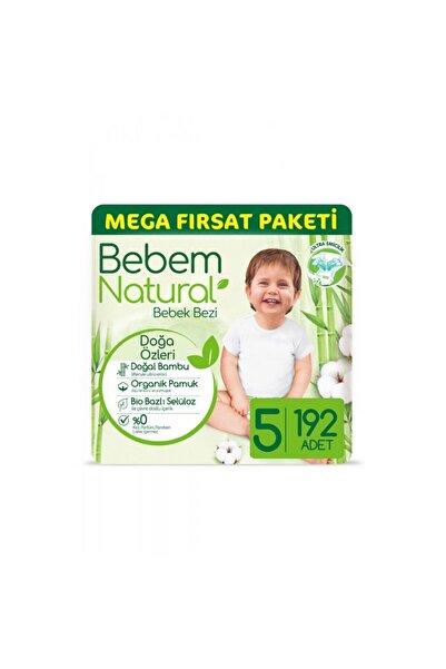 Bebem Natural حفاضات أطفال مقاس 5 جونيور عبوة ميجا أوبرتونيتي 192 قطعة
