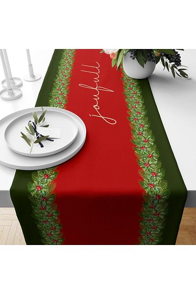 Evmila New Year's Themed Velvet Runner