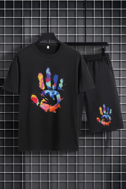 MYADA Set colorat pentru copii - Gâtul turn, pantaloni scurți elastici, set d...