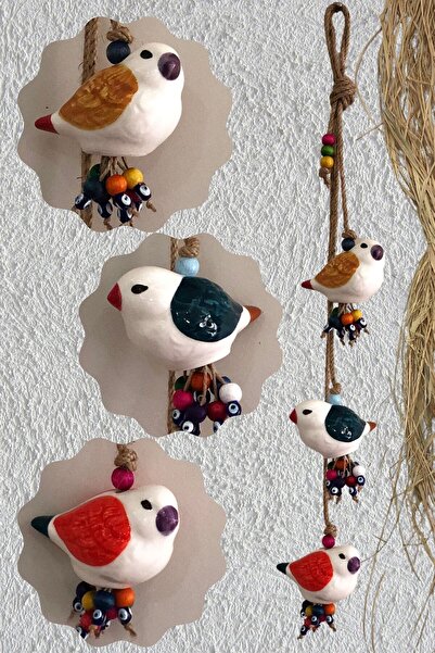 Genel Markalar Seramik Kuşlar 3'lü Duvar Dekorasyon Objesi Dekoratif Otantik ...