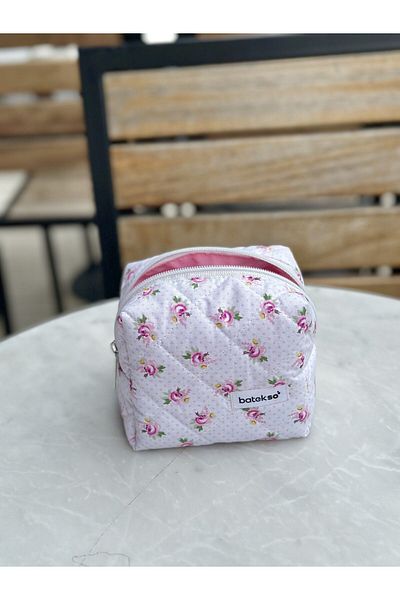 Batekso Mini Rose Patterned Makeup Bag - Small Size