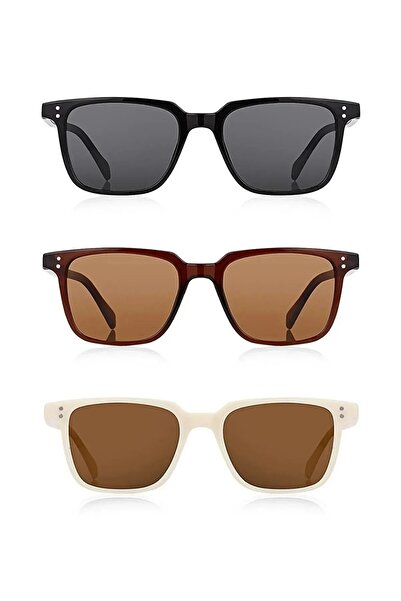 Della Pianto Unisex Set of 3 - Black, Brown and Cream Sunglasses