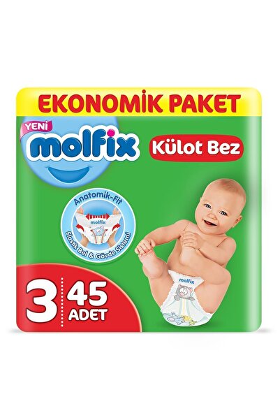 Molfix Külot Bez 3 Beden Midi Ekonomik Paket 45 Adet