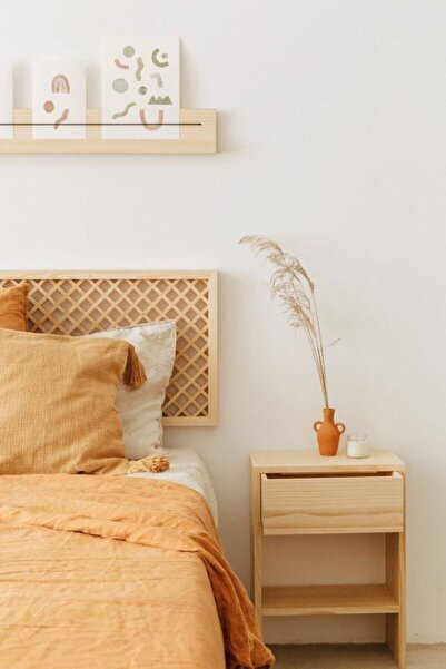 Aksöz Tasarım Doğal Ahşap Masif Komodin