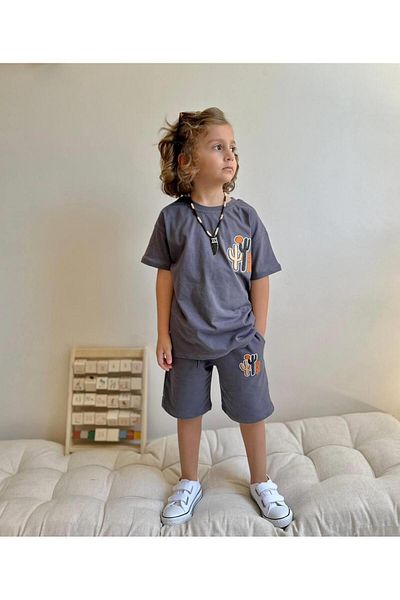 YİGİT BUTİK Boy's Embroidered Shorts Set - Yigit Boutique