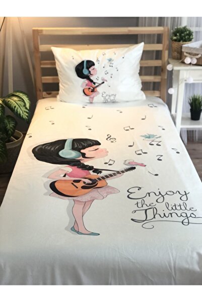 Lolla Evmila Digital Printing Musical Girl Velvet Cover Pillow Set 1281