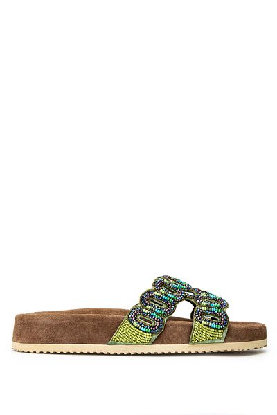 LAZAMANİ Lazamani Women's - Yellow Genuine Leather Flat Slippers