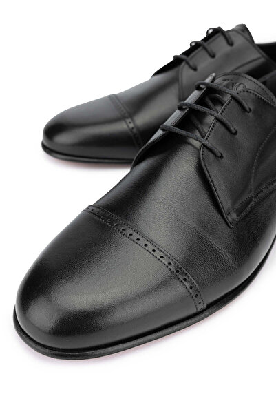 Tamer Tanca Erkek Hakiki Deri Siyah Klasik Ayakkabı