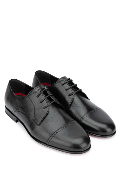 Tamer Tanca Erkek Hakiki Deri Siyah Klasik Ayakkabı