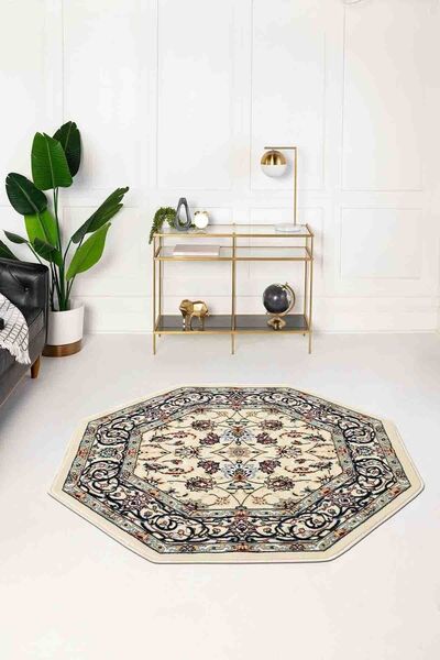 Angorahome Ethnic Makine Halısı 1544fl Sekizgen
