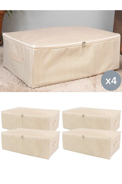 AYHANHOME Βαλίτσα Mega Size Under Bustard - Organizer ντουλαπιών 4 τεμαχίων, αποθήκευση και οργάνωση αποθεμάτων 75x40x20