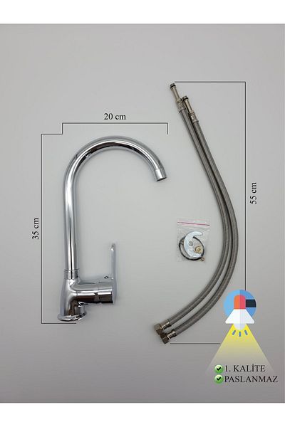 CEVSAN Swan Chrome Kitchen Sink Faucet - With Movable Head