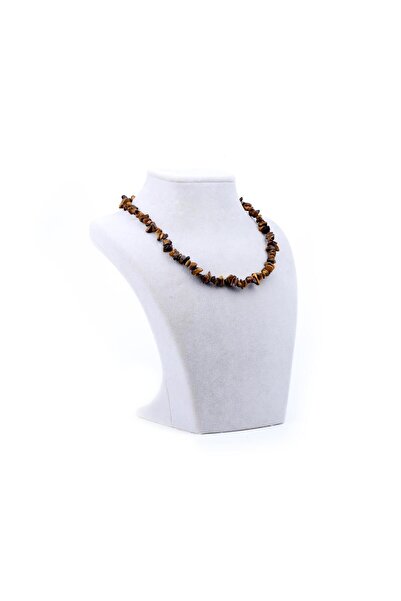 Zeynep Büyükbay قلادة عين النمر من الحجر الطبيعي المكسور