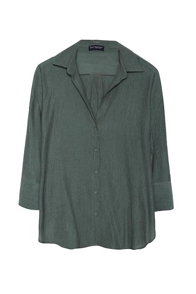 Quzu Khaki Color Oversize Shirt - 24Y11693