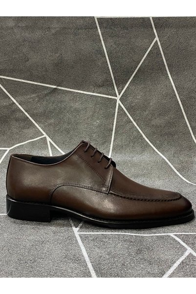 NYZ Brown Leather Classic Men's Shoes