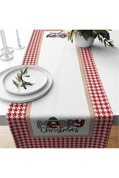 Evmila New Year's Special Merry Christmas Written Velvet Runner