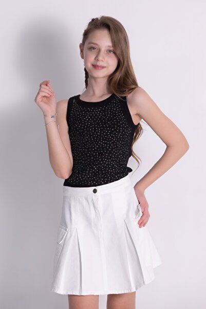 DMB BOYS & GIRLS kız çocuk pamuklu taşlı askılı tshirt