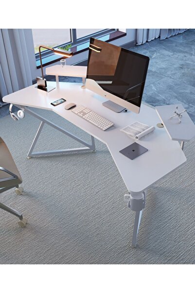 Michael Brean Özel Tasarım Kanatlı Ofis Yönetici Masası 160 Cm Bardaklık Ve Kulaklık Tutucu Hediye