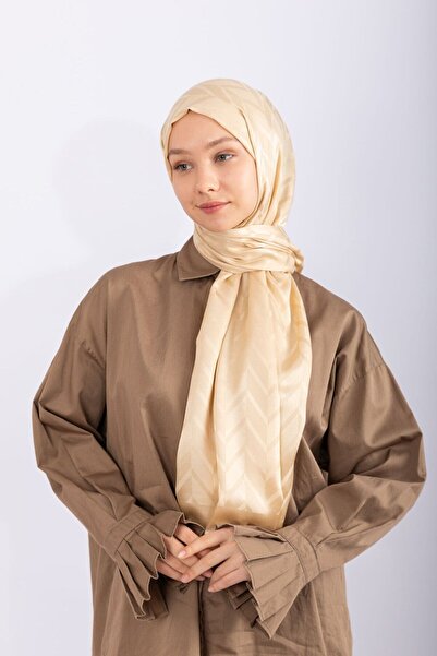 hijabchi Imported Silky Jacquard Zigzag - Golden Yellow