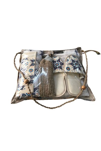 Hammamlife Peştemal Bornoz Hamam Set Çini Nazar