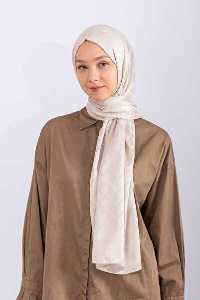 hijabchi Imported Silky Jacquard Zigzag - Almond