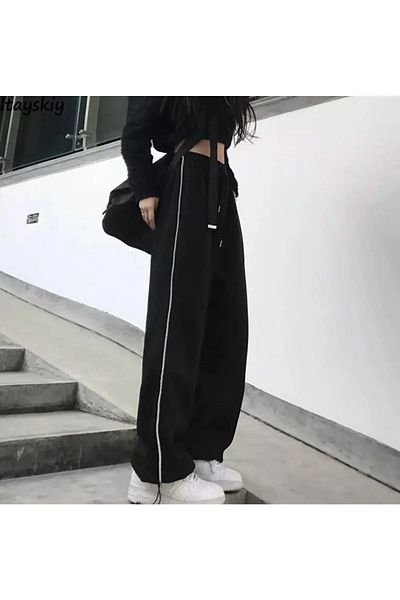 DEEFWEAR Φόρμα Y2k Μαύρο Πλεκτό Παντελόνι