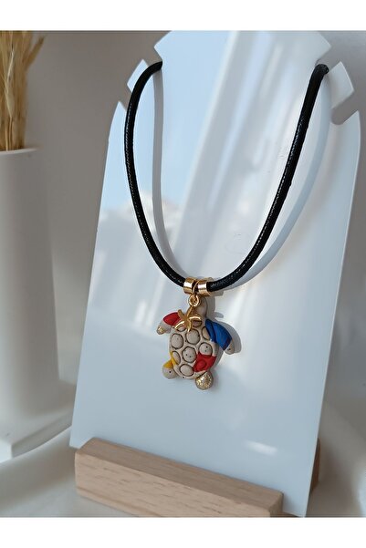 La fee aksesuar KAPLUMBAĞA  ÖZEL TASARIM POLİMER KİL KOLYE DENİZ-YAZ TEMA