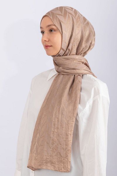 hijabchi Imported Silky Jacquard Zigzag - Soft Mink