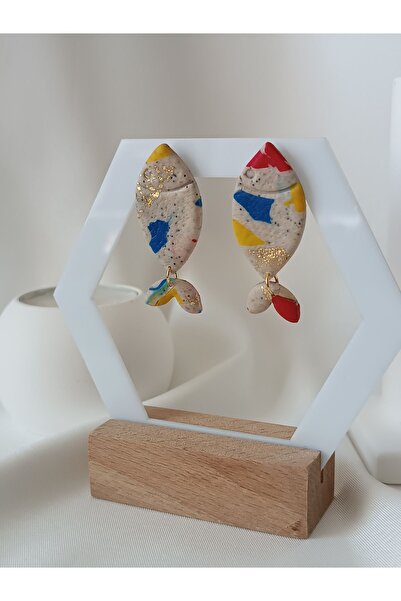 La fee aksesuar Çelik Küpe Aparatlı & Balık Küpe El Yapımı Özel Tasarım Polim...