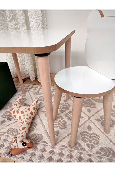 varje Çocuk Masa Sandalye Takımı Aktivite Masası Çalışma Masası 1 Adet Masa 1 Adet Sandalye Beyaz Panda