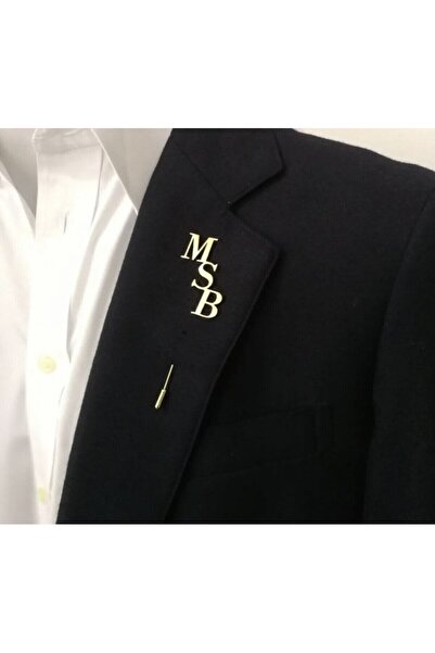 Gökdeniz 925 Harf Model 925 Ayar Gümüş Erkek Yaka Rozeti Özel Gün Hediyesi