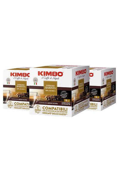 Kimbo 100% Arabica Dolce Gusto Compatible Espresso Barista Capsule Coffee (Set of 3) (in 16-Pack Box)