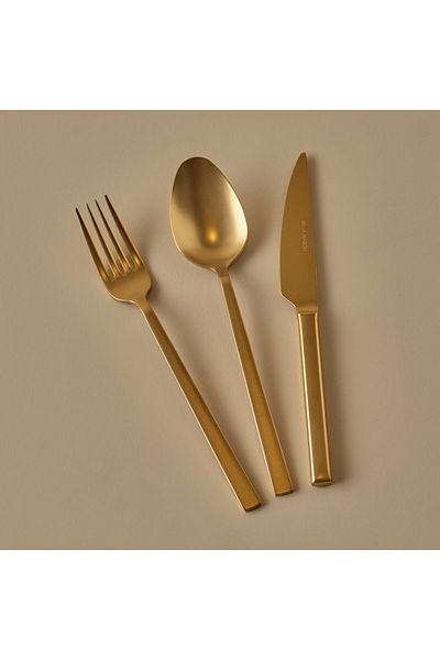 Bella Maison Premium Gold 18 Piece Dinner Set for 6 People - Fork and Spoon Knife