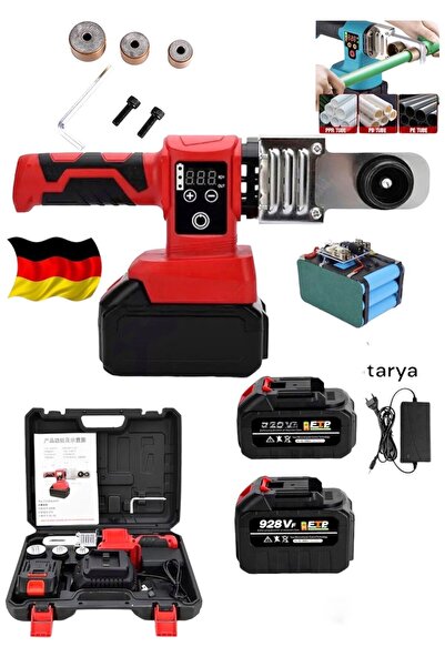 DYNAMİC MAX ALMAN 928Vf 15 PİLLİ ÇİFT AKÜ PLASTİK PVC BORU KAYNAK MAKİNASI KALIP KAFA HEDİYELİ