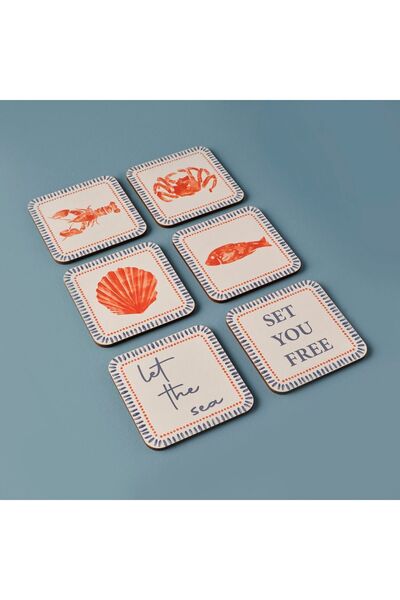 Bella Maison Marine 6'lı Bardak Altlığı Mavi (10x10 cm)