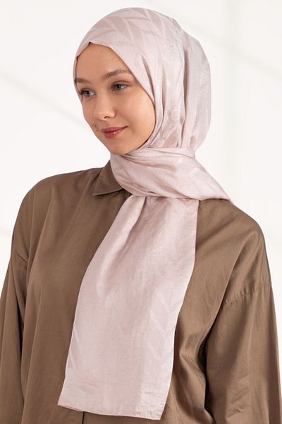 hijabchi Εισαγόμενο Silky Jacquard Zigzag - Πούδρα