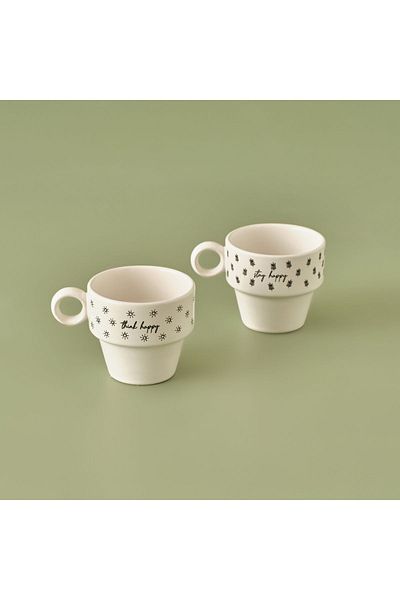 Bella Maison Ceramic Espresso Coffee Cup Set of 2 - 105 cc