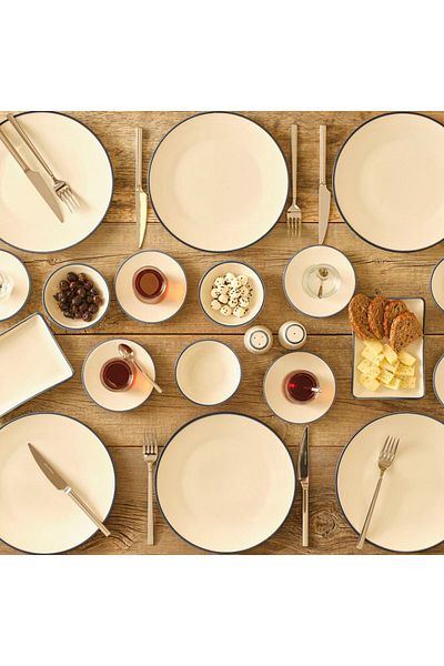 Bella Maison Diana Porcelain White Breakfast Set for 6 People - 26 Pieces