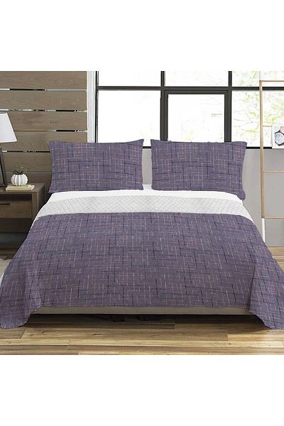 Evmila Modern Pattern Double Printed Pique (200x220 Cm) Purple