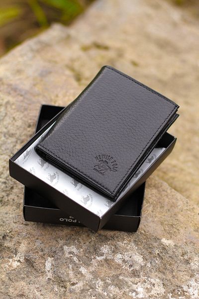 Newish Adelina Genuine Leather Multi-Compartment Black Wallet with Coin Compartment Adl-0215 (11.5x9.5 Cm)
