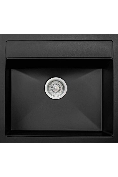 NURKA Siyah Granit Tek Gözlü Mutfak Evyesi 50x55 Cm