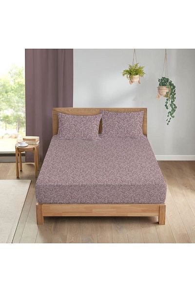 Evmila Modern Pattern Printed Double Sheet Set 160x200 Cm - Purple