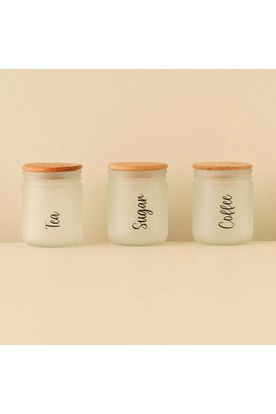 Bella Maison Enjoy Glass Storage Container 3-Piece Natural (446 Cc)